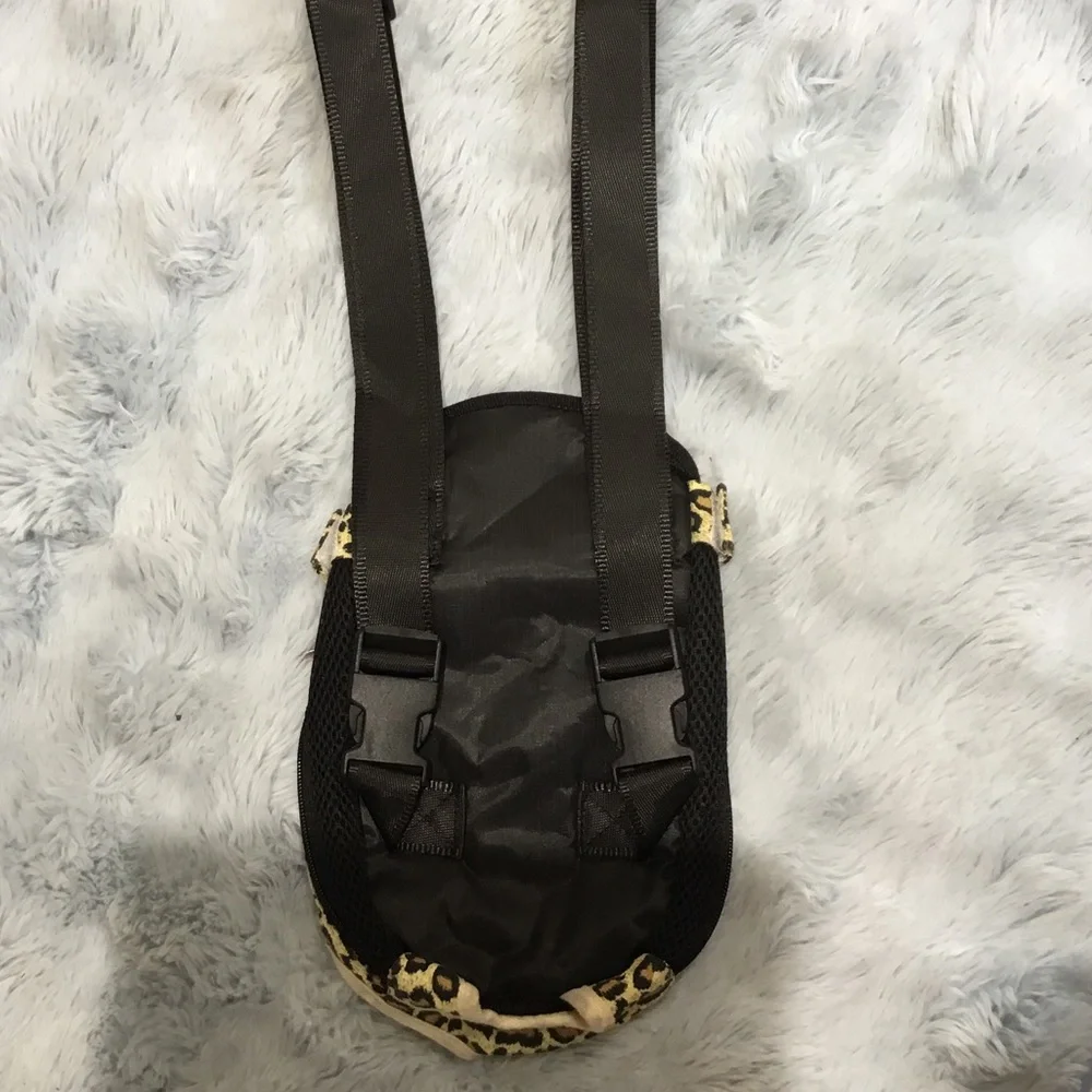 Leopard Print dog backpack carrier - Yellow/Brown